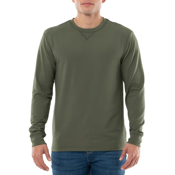 George Men's French Terry Long Sleeve Crew T-shirt, Sizes XS-5XL ...
