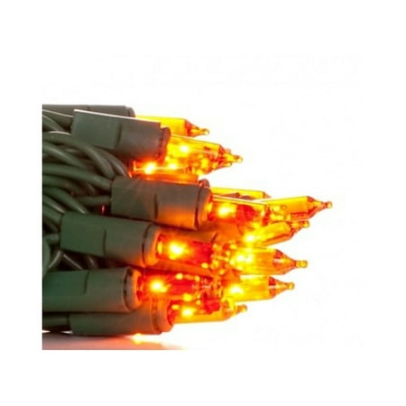 - Amber Mini Lights - Green Wire