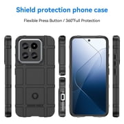 CCSmaller for Xiaomi 14 Case for Man, Heavy Duty Protection Shockproof Phone Case Support Wireless Charging Cover for Xiaomi 14 HD Black