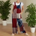 thumbnail image 4 of JULMCOMO 4th of July Jumpsuits for Women 1776 Plus Size Wide Leg Independence Day Rompers Stars Stripes Sleeveless American Flag Jumpsuits with Pockets Multicolor 3XL, 4 of 7