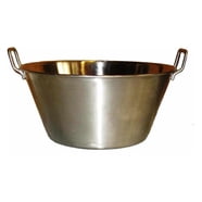 Large 17" Stainless Steel Cazo/Cauldron For Carnitas - Heavy Duty, 11" Deep, Wok/Comal Fryer