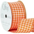 thumbnail image 2 of Offray Ribbon, Torrid Orange 1 1/2 inch Gingham Check Woven Ribbon for Crafts, Gifting, and Wedding, 9 feet, 1 Each, 2 of 10
