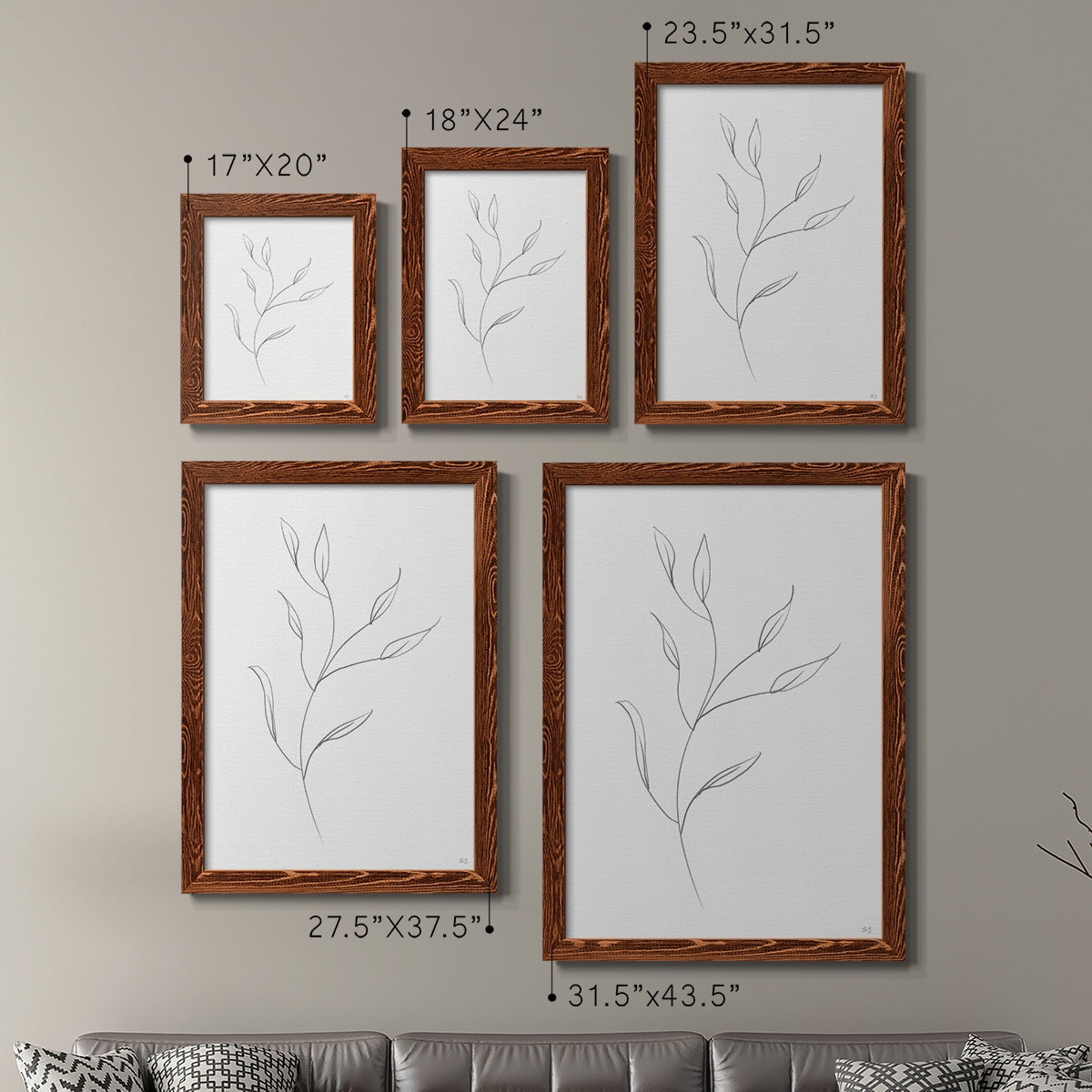 Botanical Gesture I - Premium Framed Canvas 2 Piece Set - Ready to Hang