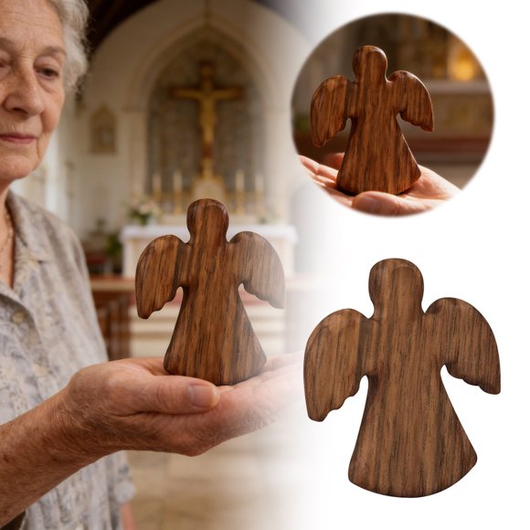 Hand Carved Wooden Figurine Desktop Ornament For Home Church Easter