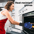 thumbnail image 5 of Guantes para horno resistentes al calor de 932 °F, guantes para parrilla resistentes a cortes, guantes de silicona antideslizantes para barbacoa, guantes de cocina seguros para la cocina, 5 of 5