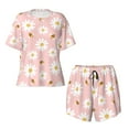 thumbnail image 4 of Naloa Daisy And Bee Women's Short-Sleeved Pajama Set, Loungewear, Summer pajamas, Breathable Cozy -, 4 of 9