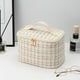 thumbnail image 5 of Bolsa de almacenamiento de cosméticos de gran capacidad, portátil, para viajes, de 21 x 14 x 14 cm, en blanco y negro, color blanco lechoso, 5 of 6