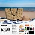 thumbnail image 5 of Kdxio Brown Flowers for Beach Bag for Women Large Beach Tote Bag Waterproof Sandproof Swim Bag with Zipper Pockets Beach Vacation Travel, 5 of 7