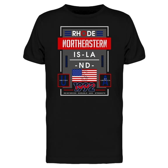 Rhode Island American Typography Tee Men's -Image by Shutterstock