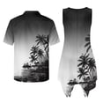 thumbnail image 3 of Psesaysky Couples Outfits Matching Sets Black Palm Tree Print Button Up Shirts and Sleeveless Dress with Pockets Men and Women Matching Party Outfits Plus Size Beach Vacation Essential, 3 of 7