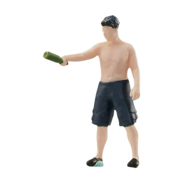 1/64 Figura en miniatura Figura humana Modelo de escena en miniatura Personas Figura sosteniendo una botella Mini People Figurine para sala de estar