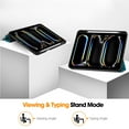 thumbnail image 3 of ELEHOLD for iPad Pro 11 inch 2024 Tri-fold Leather with Pencil Holder Case Kickstand Magnetic Folio Slim Shockproof TPU Cover for iPad Pro 11" 2024,Flower, 3 of 9