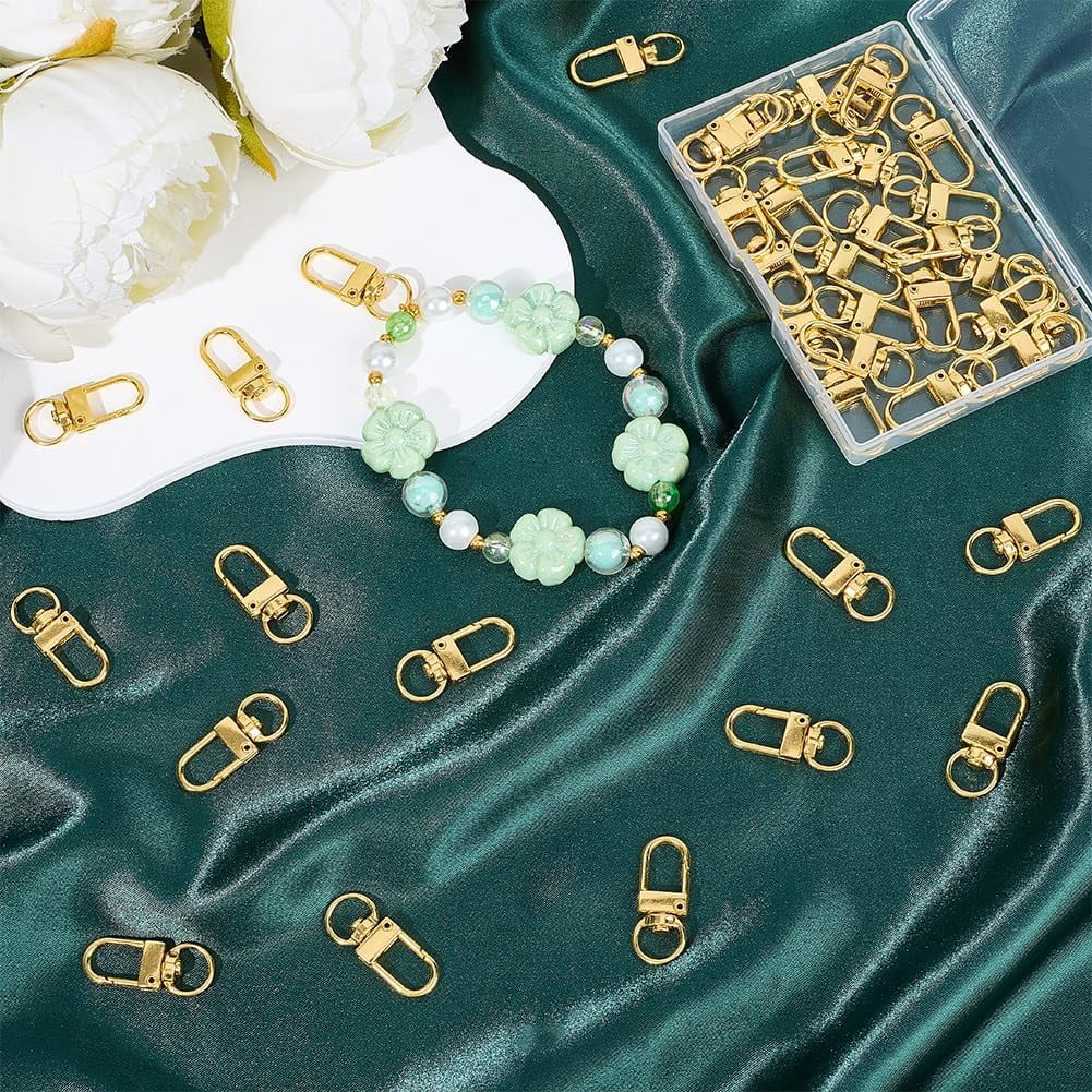 1 Box 50Pcs U Clasp Keychain Gold Swivel Clip Bulk Metal Alloy