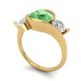 thumbnail image 2 of Three-Stone Engagement Ring for Women - 3.5ct Simulated Green Diamond in 14K Yellow Gold Promise Ring, 2 of 7