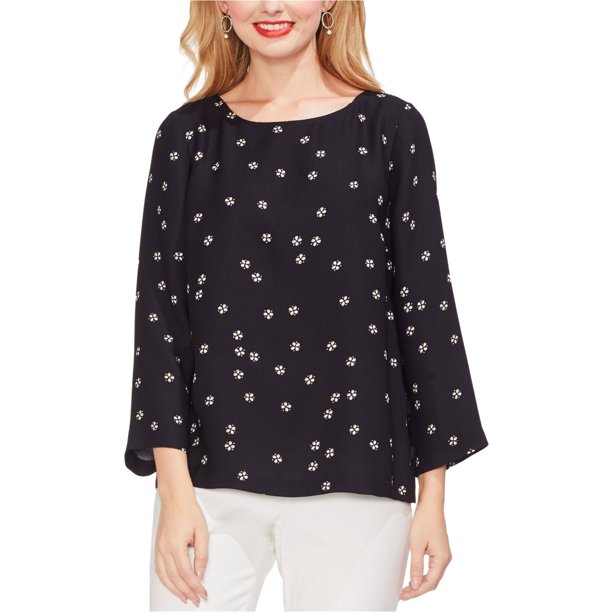 Blusa con botones laterales Vince Camuto para mujer negro XX-Small