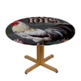 thumbnail image 3 of Awypu  Farmhouse Rooster, Elastic Fitted Edged Round Tablecloth Fade Resistant Anti-Shrink Table Cloth Washable Table Cover for Indoor or Outdoor and Anywhere You Wanna use it White, 3 of 7