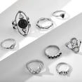 thumbnail image 2 of Rings for Women & Girls 8 PCS Set, Stackable Knuckle Ring Boho Bohemian Vintage Geometric Gem Stone Jewel Moon Marble Pattern Finger Rings Teens (Silver), 2 of 5