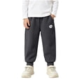 thumbnail image 2 of LUGOGNE Boys Jogger Pants Warm Fleece Lined Active Sweatpants Textured Kids Fall Winter Clothing with Pockets Gray,Size 9, 2 of 9