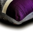 thumbnail image 2 of Funda de almohada lumbar morada de 30 x 45 cm (12 x 18 pulgadas), almohada rectangular de seda con diseño de bloques de color y patchwork, diseño moderno de rayas - Seda morada afelpada, 2 of 3