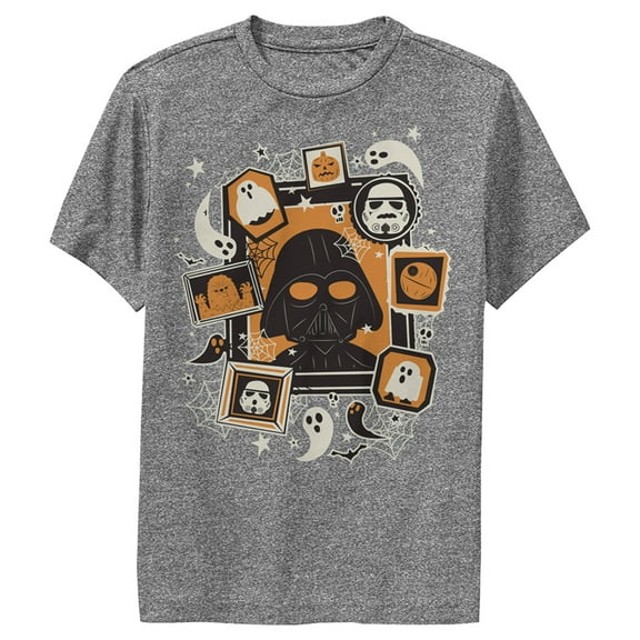 Boy's Star Wars Dark Side Halloween  Performance Graphic Tee Charcoal Heather Large