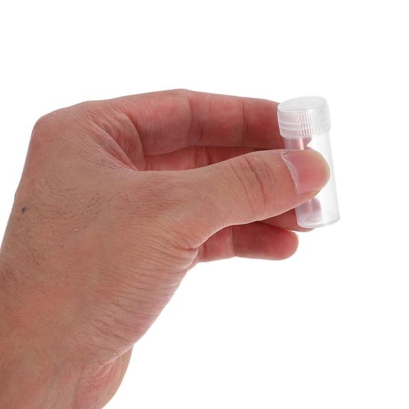 AURARMLET 100pcs Small Transparent Plastic Vials with Lids, Sample Bottles for Laboratory and Scientific Use