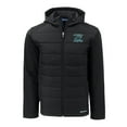 thumbnail image 2 of Men's Cutter & Buck Black Carolina Panthers Evoke Hybrid Eco Softshell Recycled Full-Zip Hoodie Jacket, 2 of 3