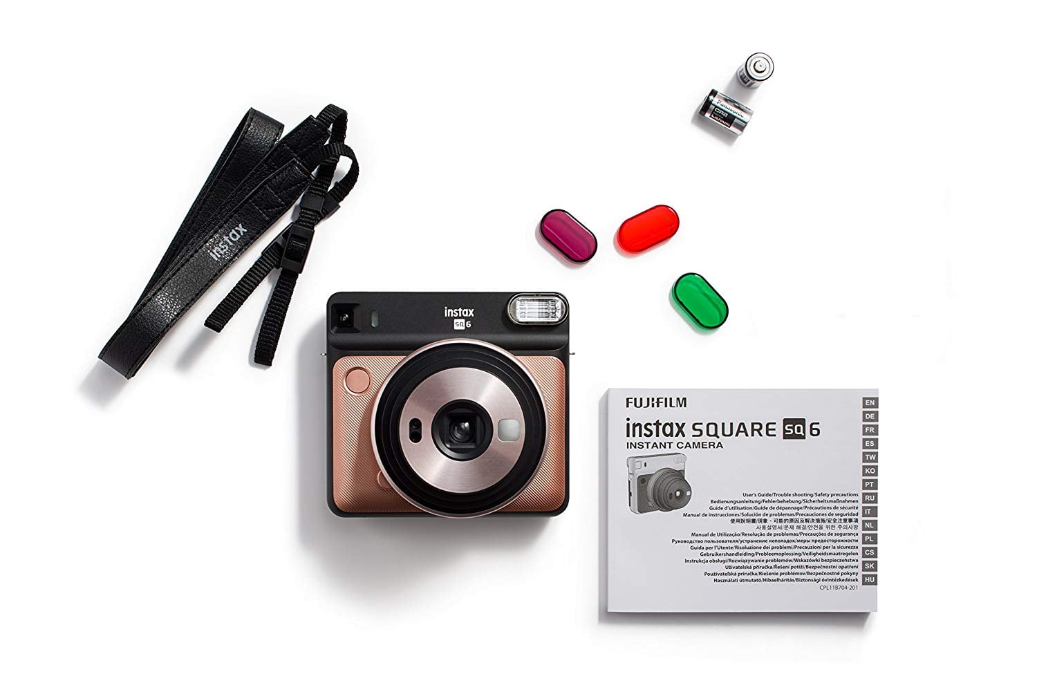 Fujifilm Instax Square SQ6 Instant Film Camera, Blush Gold