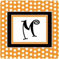 thumbnail image 2 of Carolines Treasures CJ1033-MFC Set of 4 Monogram - Orange Polkadots Foam Coasters Initial Letter M, 2 of 3