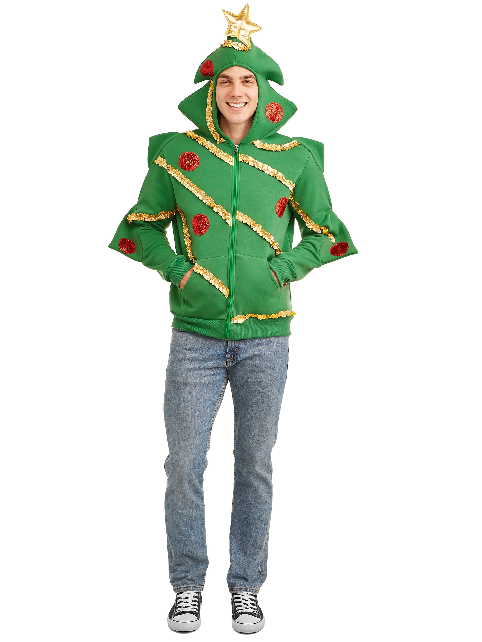 American Stitch Men s Comfy Christmas Tree Hoodie Walmart