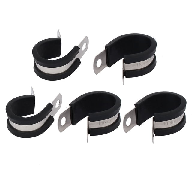 Abrazaderas de manguera de goma EPDM con forro de 22 mm de diámetro, sujetadores de cable, 5 piezas