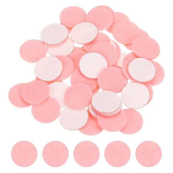 100 Pcs Adhesive Felt Circles, 9/16" Round Non-Woven Felt Pads Stickers, Pink