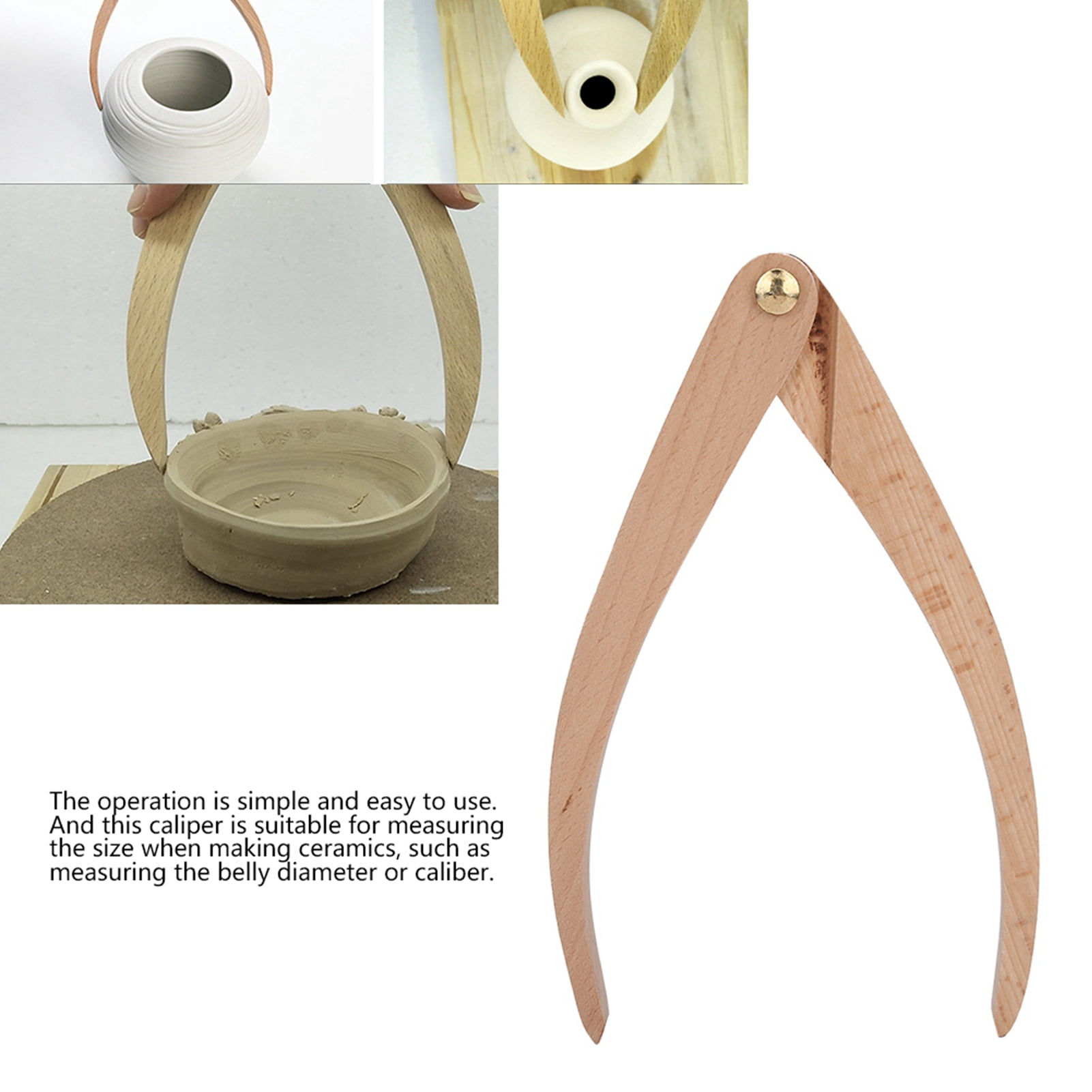 Pottery Tools, Solid Wood Caliper, For Positioning Distance Measuring