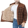 thumbnail image 3 of Men's Winter Jacket Jacket Plaid Plus Velvet Plus Size Winter Windproof And Warm Hooded Pure Cotton, 3 of 9