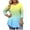 Light Blue Tops, variant on Htigea Plus Size Crew Neck 3/4 Sleeve T Shirts for Women Casual Loose Fit Tunic Tops Gradient Color Pullover Tee Red XL