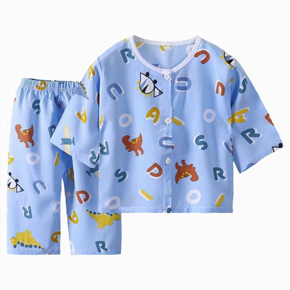 KPOPLK Boys Pajamas Pants Long Sleeve Top 2 Piece Set Kids Sleepwear PJs Soft Loungewear for Boys 3Months-5Years,Size 6-12 Months