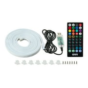 onn RGBIC Multicolor LED Neon Flex Rope Light, 6.6ft, USB Powered, Sound Reactive, Flexible Design with Remote