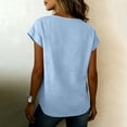 thumbnail image 7 of STETMN Wrap V Neck T-shirt for Women Cap Sleeve Loose Top Summer Cotton Linen T-shirts, 7 of 7