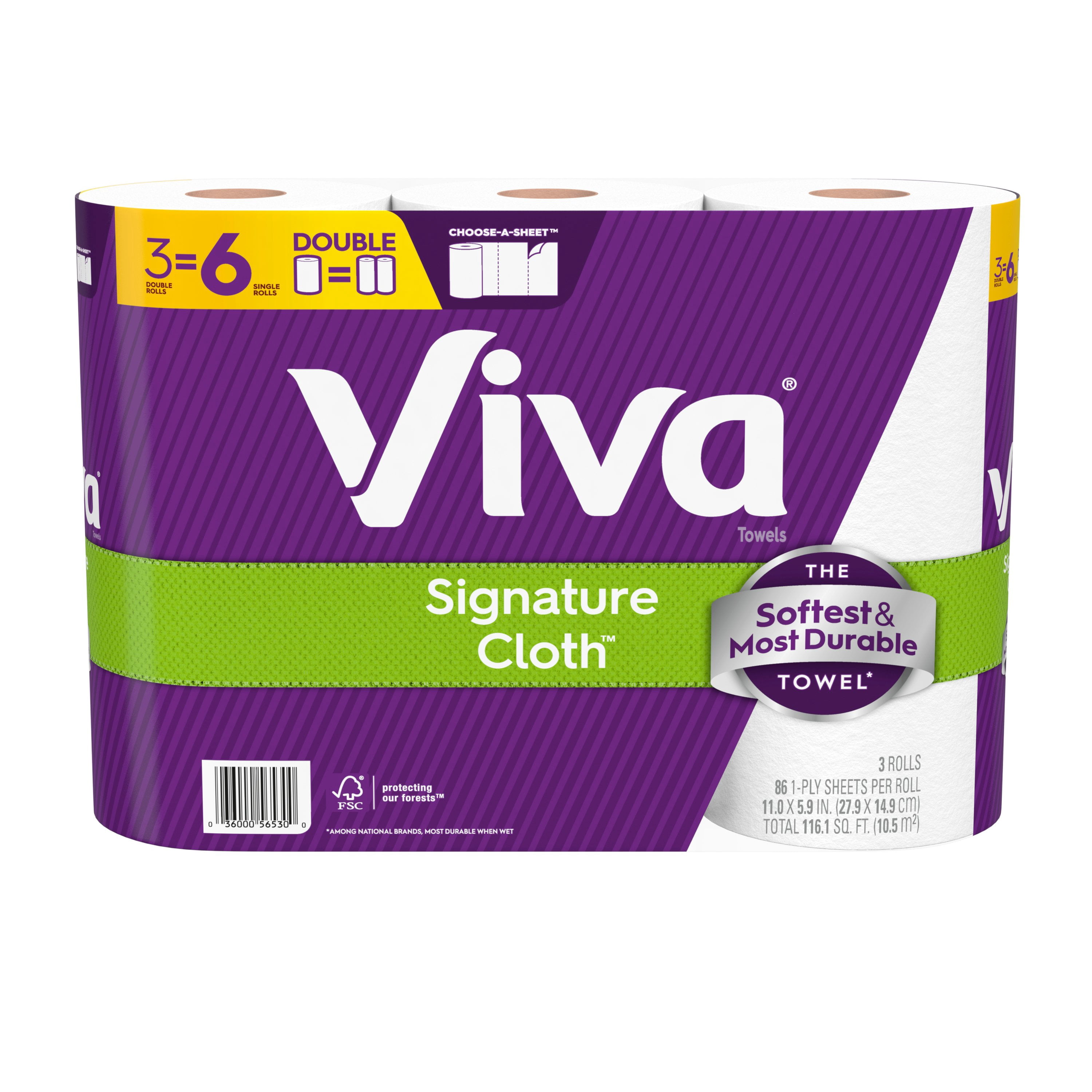 Kimberly-Clark KCM56530 1-Ply Signature Cloth Choose-A-Sheet Kitchen Roll Paper Towels, White - Pack of 8