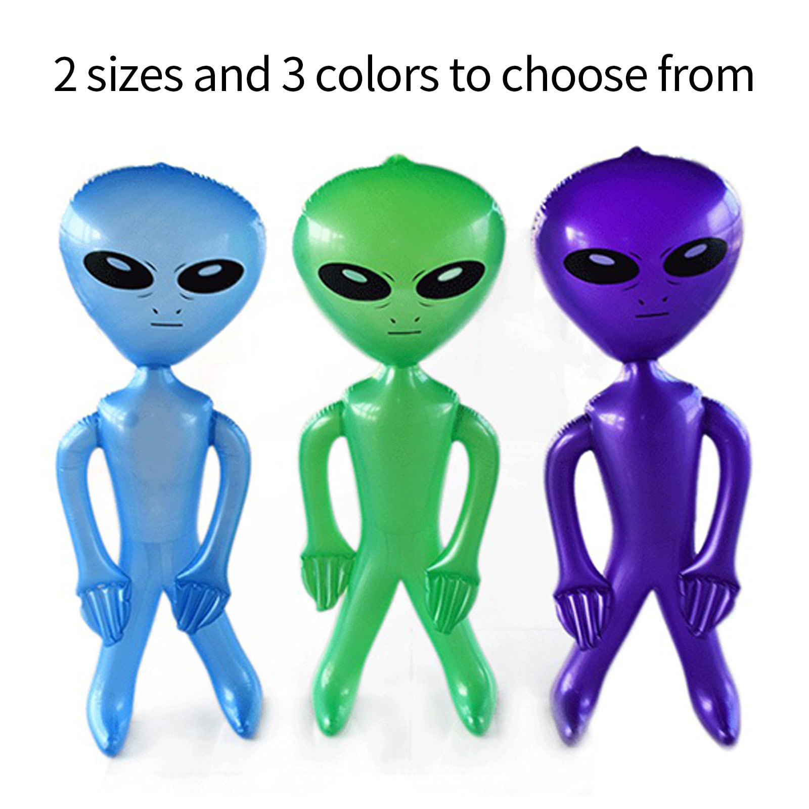 9 NEW INFLATABLE SPACE ALIENS GREEN PURPLE & BLUE 36"  INFLATE ALIEN HALLOWEEN 