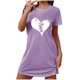 thumbnail image 2 of Camisón corto extragrande para mujer, estampado, cuello redondo y manga corta, de poliéster., 2 of 4