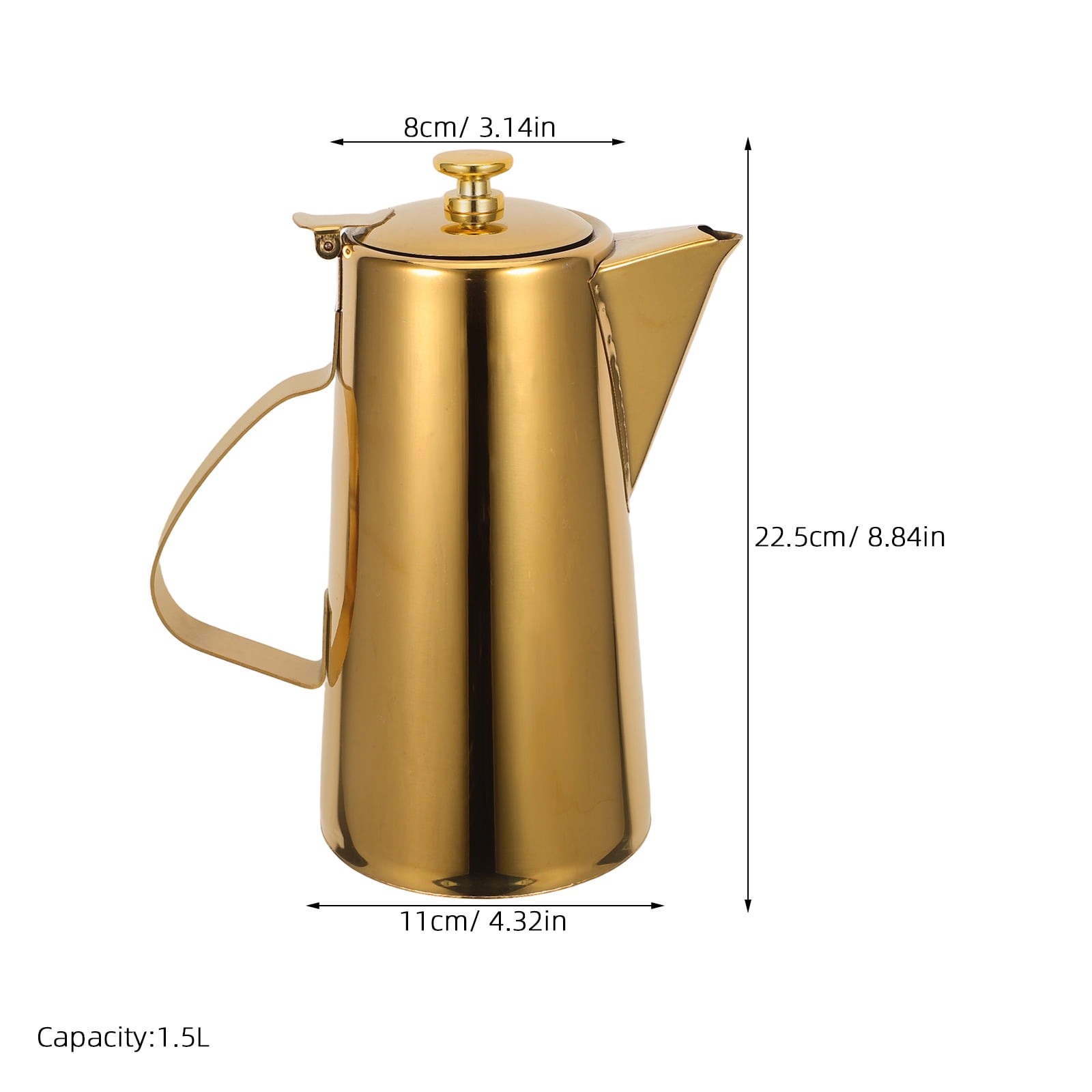 LOLIPPYY Golden Water Jug Pitcher Insulated Tea Pitcher Stainless Steel 1Pack