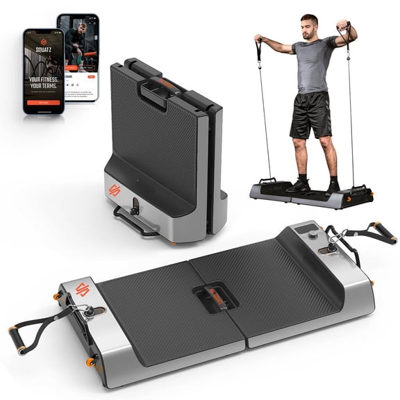 SQUATZ Apollo Board Smart Home Gym – Multifunctional All-in-One Cable Weight Machine with 265 lbs Resistance, 3 Training Modes, App Connectivity, Portable Design with Wheels & Handles