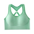 thumbnail image 6 of TEAJOPSUU Racerback Sports Bras for Women Padded Seamless Running Bra Support Push Up Workout Crop Tank Tops for Yoga Gym B-Green, 6 of 8