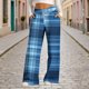 thumbnail image 1 of TaTaai Women Fashion Drawstring Wide Leg Pants Denim Print Loose Casual with Pockets All Season Soft Fabric Daily Holiday Street Party Wear Gift, 1 of 6