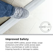 Cordinate 10 Ft Floor Cord Cover, Rubber, Low Profile, Cable Protector, Gray, 49627