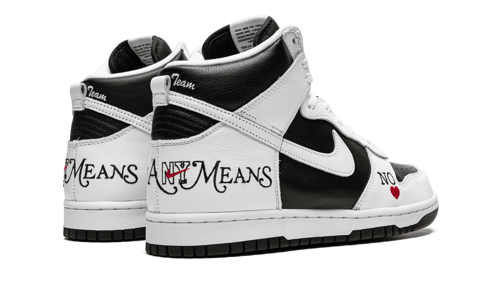 NIKE MENS SB Dunk High "Supreme - By Any Means - White/Black" DN3741 002 DN3741 002 from Stadium Goods
