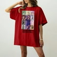 thumbnail image 4 of TayIor Sw1ft Chemises, Tyler Sw1ft Merch, Tyler Sw1ft, Mode Décontractée Imprimée Col Rond Manches Courtes Chemises Blouse Femme Graphique Amateur de Musique TKFASHION Rouge TG, 4 of 6