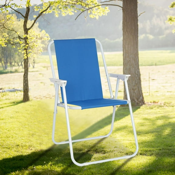 UBesGoo Camping Chair Folding Patio Solid Construction Blue