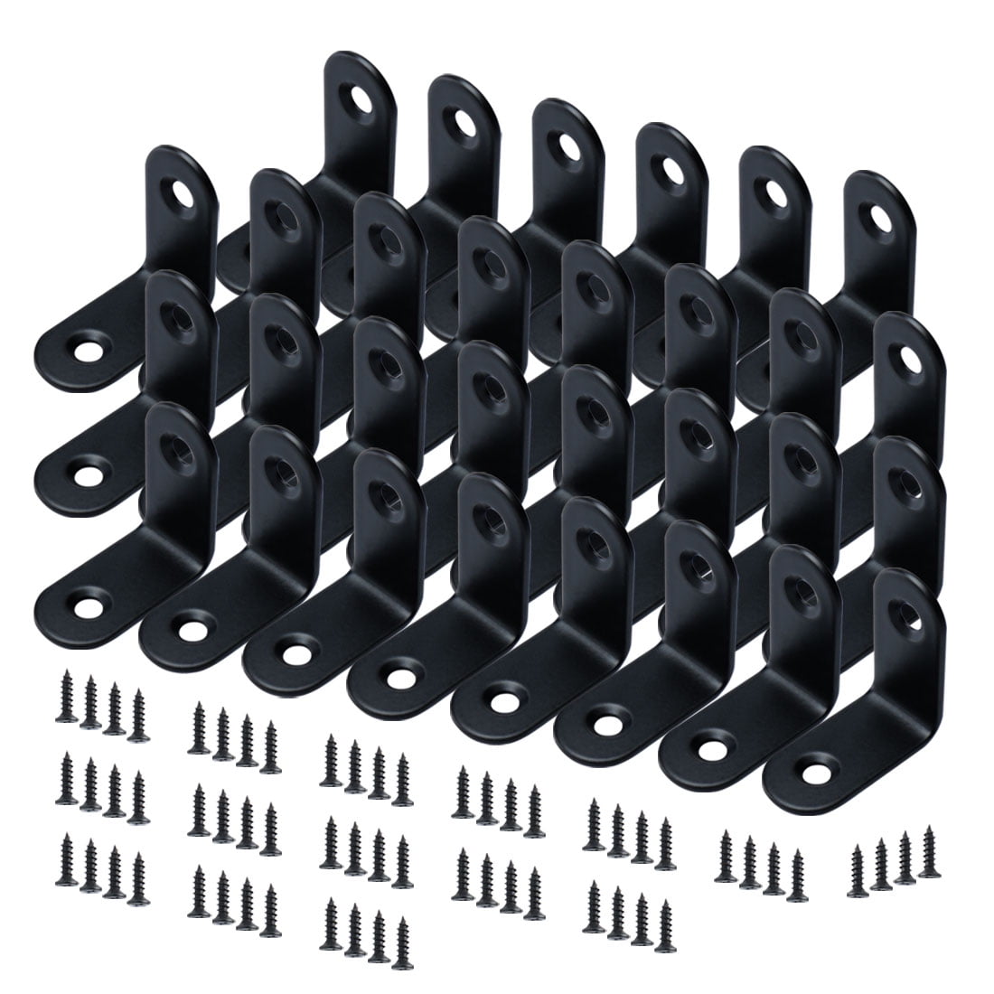 Uxcell 30Pcs 30x30mm Stainless Steel L Shaped Right Angle Brackets with