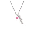 thumbnail image 2 of Delight Jewelry Acrylic 5/16" Hot Pink Heart Silvertone Sisters Best Friends Forever Bar Charm Necklace, 23", 2 of 4